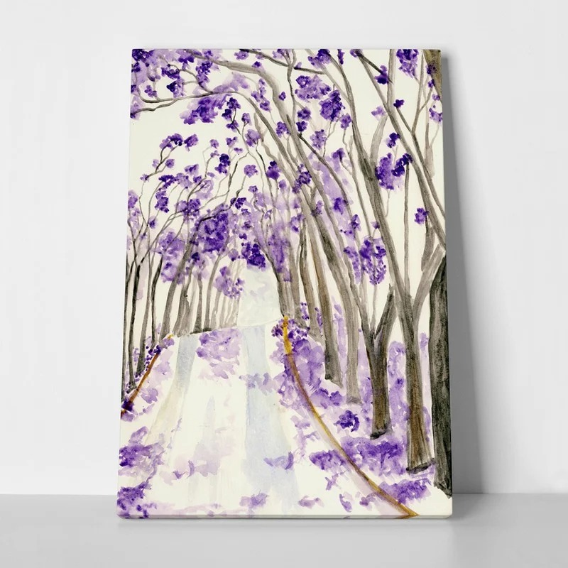 Πινακας σε καμβά TREES WITH PURPLE FLOWERS