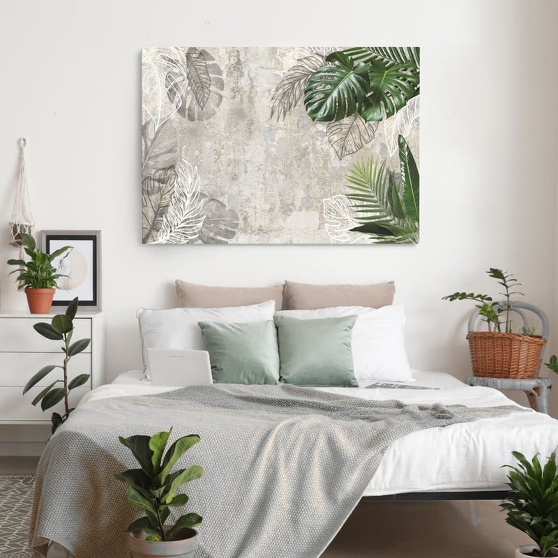 Πινακας σε καμβά TROPICAL LEAVES
