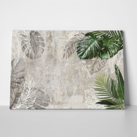 Πινακας σε καμβά TROPICAL LEAVES - Botanical - Φυτα Sticky 1