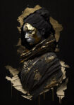 Πινακας σε καμβά WOMAN WITH GOLD PAINT