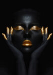 Πινακας σε καμβά WOMAN WITH GOLD PAINT 2