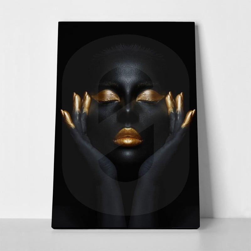 Πινακας σε καμβά WOMAN WITH GOLD PAINT 2
