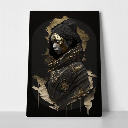 Πινακας σε καμβά WOMAN WITH GOLD PAINT - Πορτραιτα και Φιγουρες Sticky 1
