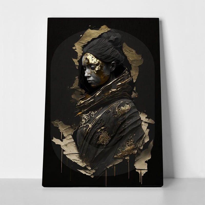 Πινακας σε καμβά WOMAN WITH GOLD PAINT