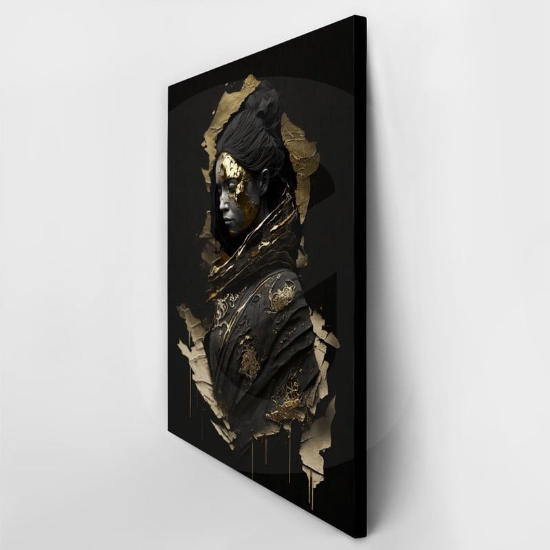 Πινακας σε καμβά WOMAN WITH GOLD PAINT