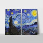 Σετ Δίπτυχος Πινακας σε καμβά VAN GOGH - THE STARRY NIGHT