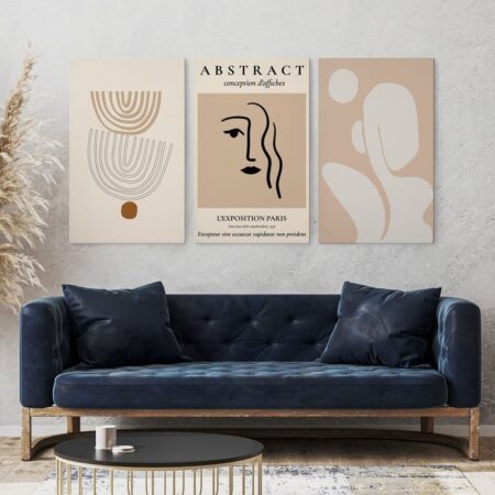 Σετ Τριπτυχος Πινακας σε καμβά ABSTRACT MINIMALISTIC - Αφηρημενα και Abstract