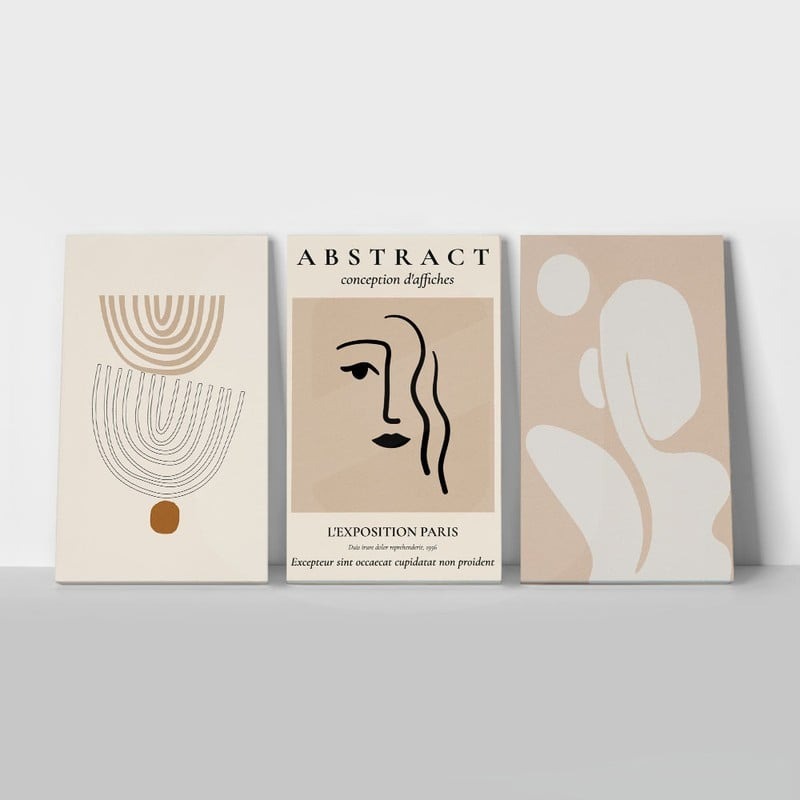 Σετ Τριπτυχος Πινακας σε καμβά ABSTRACT MINIMALISTIC