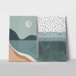 Σετ Δίπτυχος Πινακας σε καμβά ABSTRACT SEA VIEW