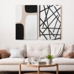 Σετ Δίπτυχος Πινακας σε καμβά ABSTRACT SHAPES