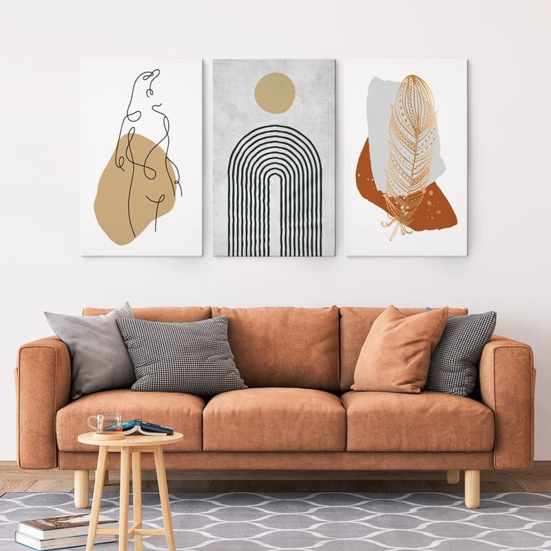 Σετ Τριπτυχος Πινακας σε καμβά ABSTRACT VIBES