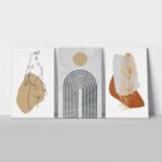 Σετ Τριπτυχος Πινακας σε καμβά ABSTRACT VIBES