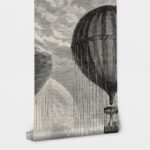 Αυτοκόλλητη Ταπετσαρία τοίχου AIR BALLOONS VINTAGE DRAWING
