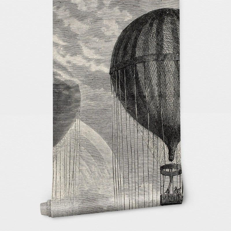 Αυτοκόλλητη Ταπετσαρία τοίχου AIR BALLOONS VINTAGE DRAWING