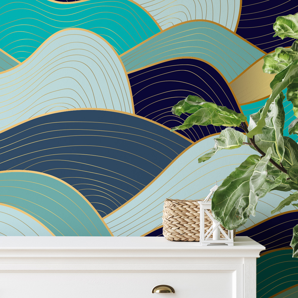 Αυτοκόλλητη Ταπετσαρία τοίχου ART DECO WAVES