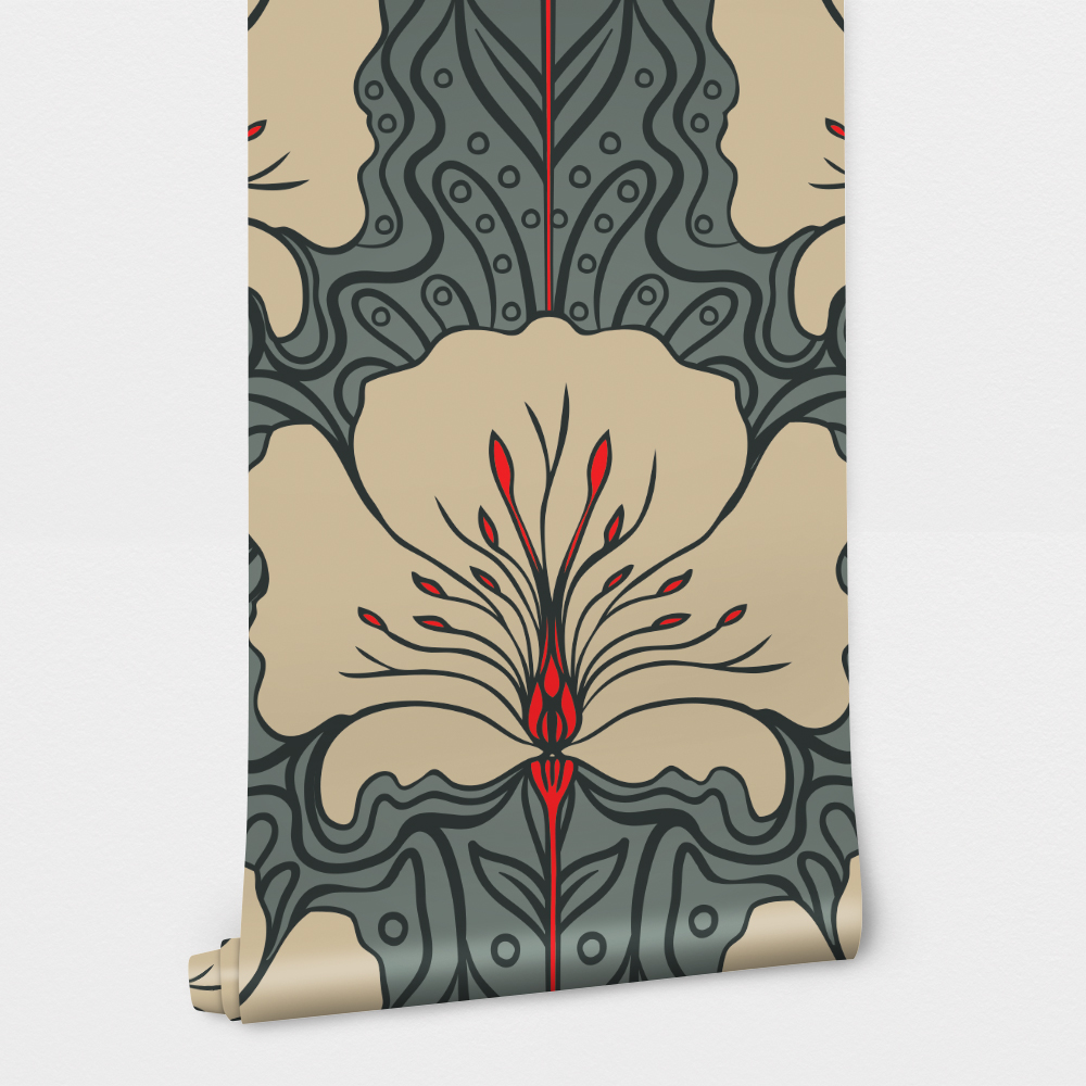 Αυτοκόλλητη Ταπετσαρία τοίχου ART NOUVEAU FLOWER