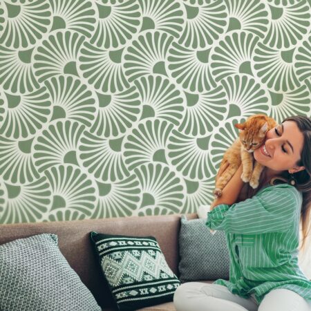 Αυτοκόλλητη Ταπετσαρία τοίχου ART NOUVEAU PASTEL GREEN - Μοτίβα