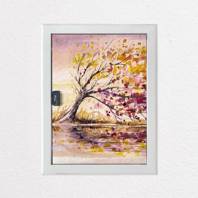 Aυτοκόλλητο ηλεκτρολογικού πίνακα AUTUMN TREE IN WIND