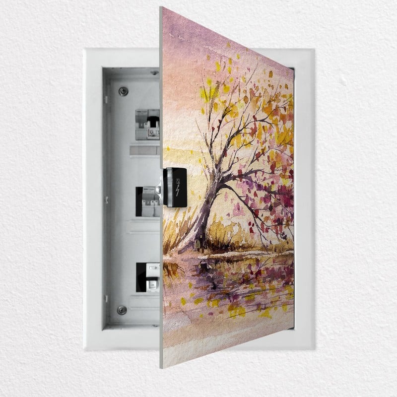 Aυτοκόλλητο ηλεκτρολογικού πίνακα AUTUMN TREE IN WIND