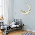 Αυτοκόλλητη Ταπετσαρία τοίχου BABY AND MOON SLEEPING