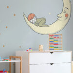 Αυτοκόλλητη Ταπετσαρία τοίχου BABY AND MOON SLEEPING
