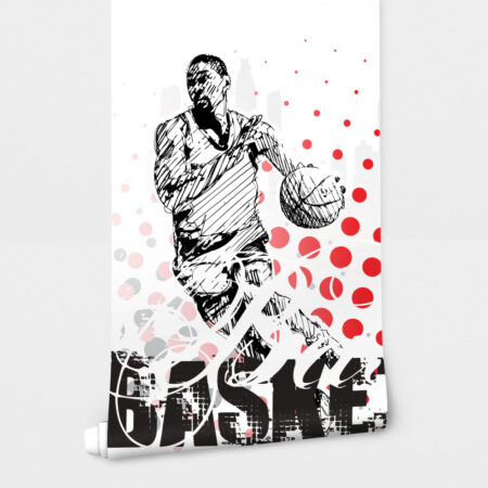 Αυτοκόλλητη Ταπετσαρία τοίχου BASKETBALL PASSION - Παιδικές Ταπετσαρίες Sticky 2