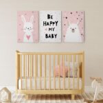 Σετ Τριπτυχος Πινακας σε καμβά BE HAPPY MY BABY