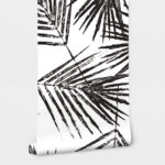 Αυτοκόλλητη Ταπετσαρία τοίχου BLACK INK PALM LEAVES