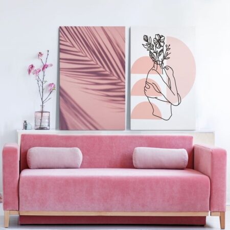Σετ Δίπτυχος Πινακας σε καμβά BLOOM IN GRACE - Αφηρημενα και Abstract
