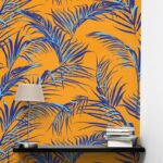 Αυτοκόλλητη Ταπετσαρία τοίχου BLUE PALM LEAVES