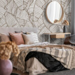 Αυτοκόλλητη Ταπετσαρία τοίχου BROWN PALM PATTERN