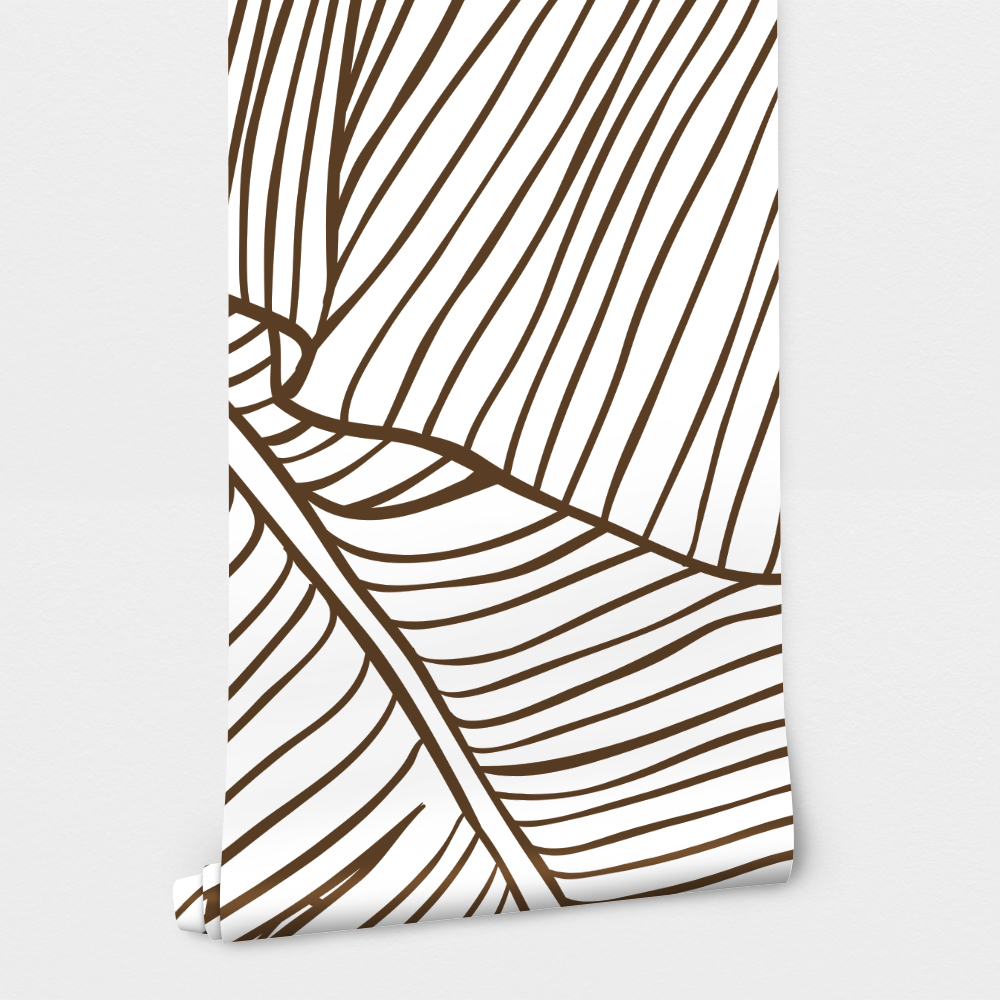 Αυτοκόλλητη Ταπετσαρία τοίχου BROWN PALM PATTERN