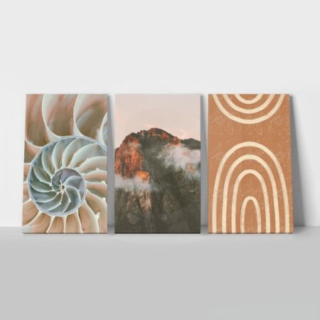 Σετ Τριπτυχος Πινακας σε καμβά CALM SHAPES - Αφηρημενα και Abstract Sticky 1
