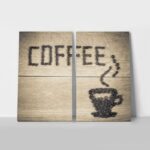 Σετ Δίπτυχος Πινακας σε καμβά COFFEE BEANS