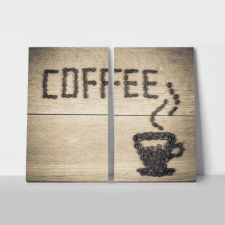 Σετ Δίπτυχος Πινακας σε καμβά COFFEE BEANS - Food and Drink Sticky 1