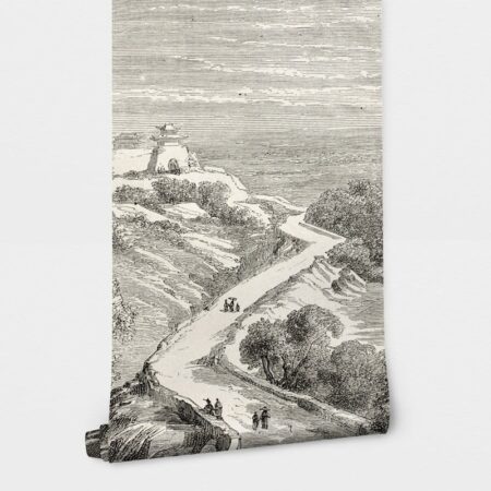 Αυτοκόλλητη Ταπετσαρία τοίχου COUNTRY ROAD VINTAGE DRAWING - Τοπία Sticky 2