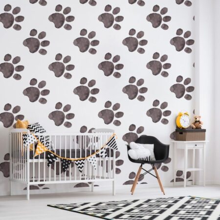 Αυτοκόλλητη Ταπετσαρία τοίχου CUTE DOG PAW PRINT - Μοτίβα