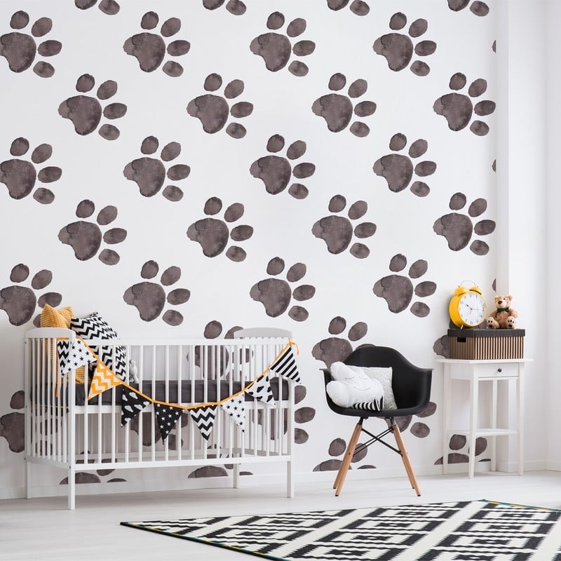 Αυτοκόλλητη Ταπετσαρία τοίχου CUTE DOG PAW PRINT