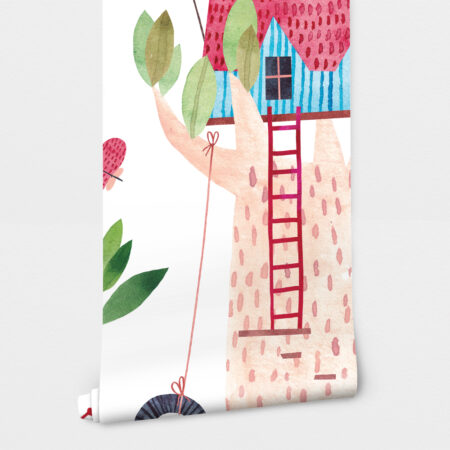 Αυτοκόλλητη Ταπετσαρία τοίχου CUTE CHILDREN TREE HOUSES - Παιδικές Ταπετσαρίες Sticky 3