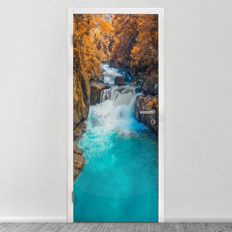 Αυτοκολλητο Πορτας DEEP FOREST WATERFALL