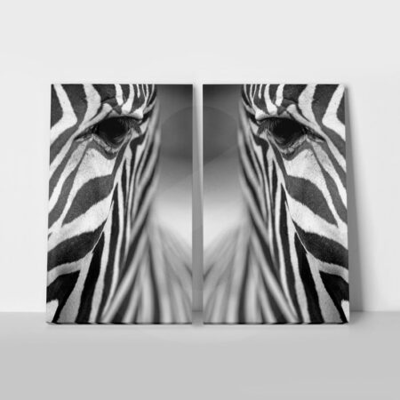Σετ Δίπτυχος Πινακας σε καμβά GREVY ZEBRA - Ζεμπρες