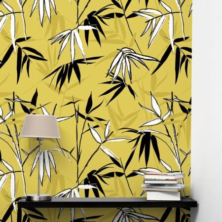 Αυτοκόλλητη Ταπετσαρία τοίχου HAND DRAWN BAMBOO LEAVES - Tropical Sticky 1