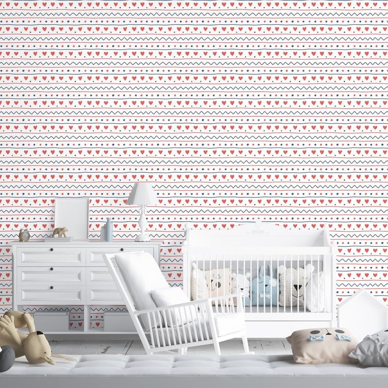 Αυτοκόλλητη Ταπετσαρία τοίχου HEART SCANDINAVIAN ORNAMENT