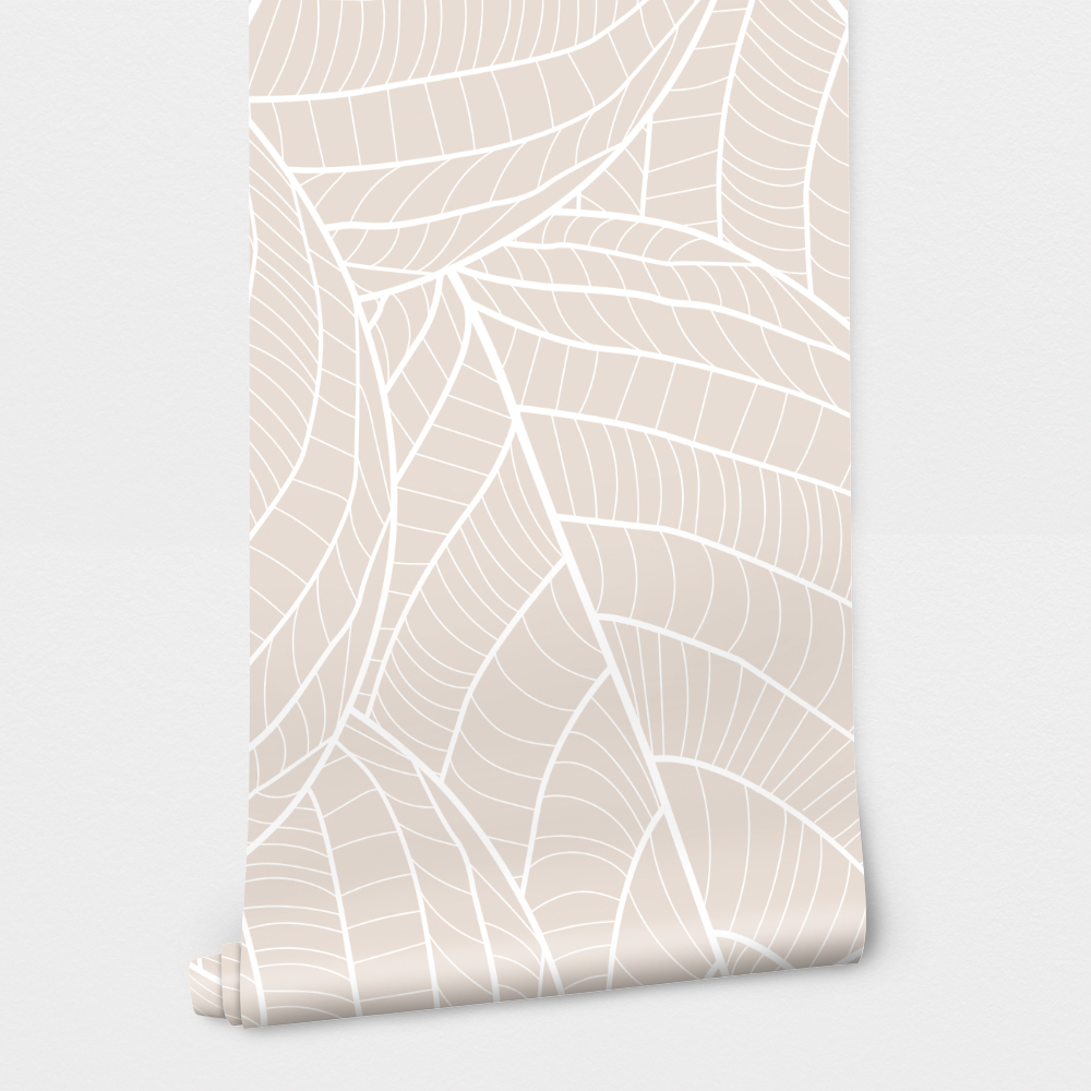 Αυτοκόλλητη Ταπετσαρία τοίχου LINE LEAVES PATTERN