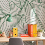 Αυτοκόλλητη Ταπετσαρία τοίχου LINE TROPICAL LEAVES