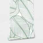 Αυτοκόλλητη Ταπετσαρία τοίχου LINE TROPICAL LEAVES