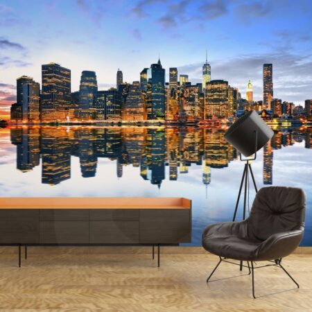 Αυτοκόλλητη Ταπετσαρία τοίχου MANHATTAN REFLECTION - Χάρτες - Πόλεις