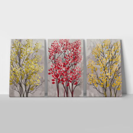 Σετ Τριπτυχος Πινακας σε καμβά MODERN ABSTRACT TREES - Εργα Τεχνης Sticky 2