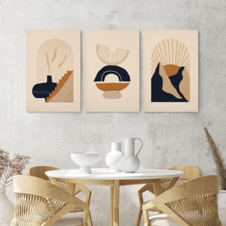 OUTLET Σετ Τριπτυχος Πινακας σε καμβά MODERN MINIMALISTIC BOHO ART 50cm x 80cm - OUTLET