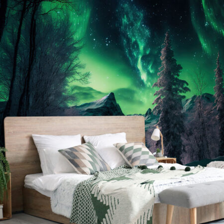 Αυτοκόλλητη Ταπετσαρία τοίχου NORTHERN LIGHTS FOREST